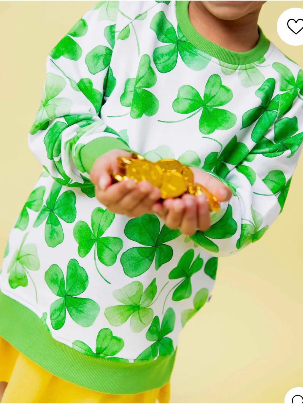 Bums & Roses Unisex Toddler Happy Go Lucky Clover St.Patricks Day Crewneck 2T